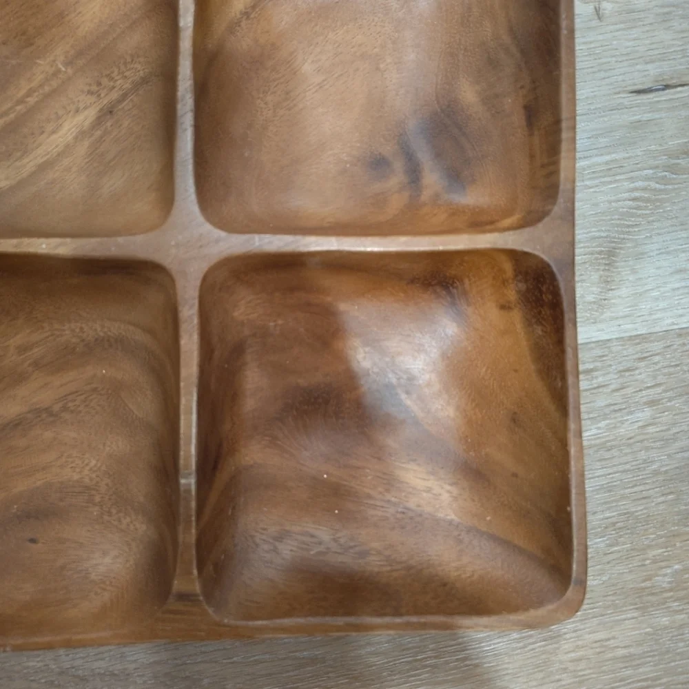 Wooden Quadruple Serving Tray